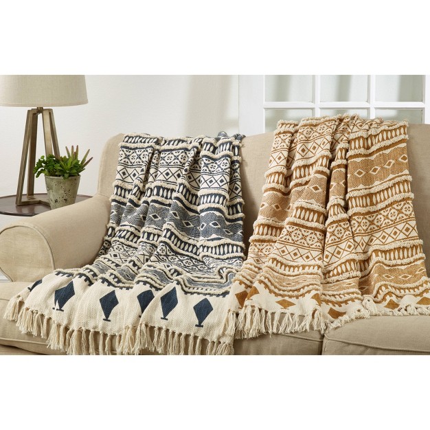 Printed And Embellished Throw Blanket Saro Lifestyle