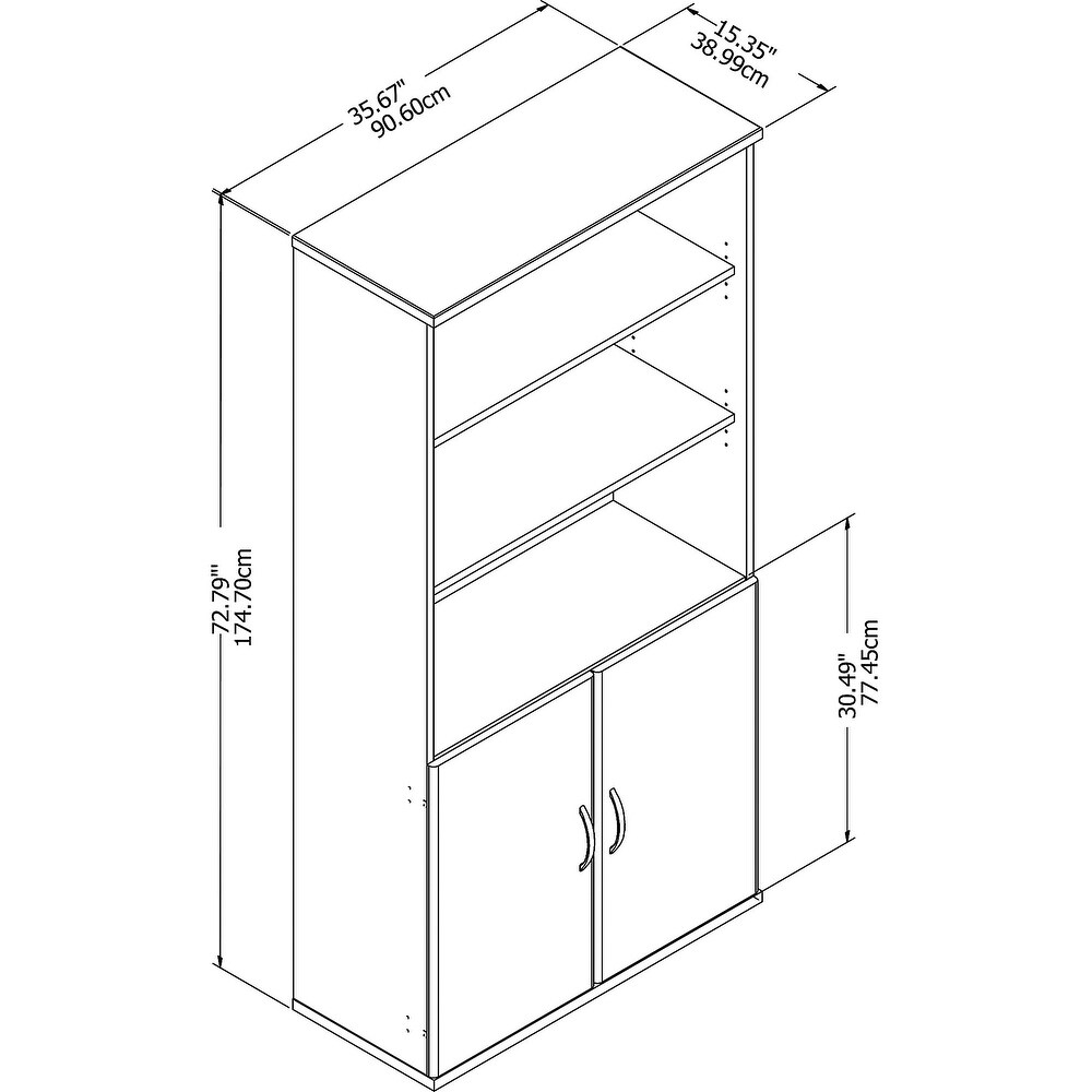 Studio C 5 Shelf Bookcase with Doors by Bush Business Furniture