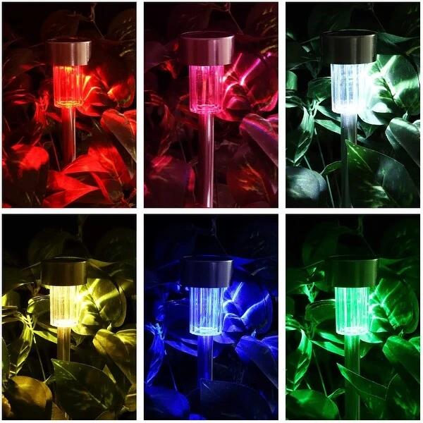 10 pack Stainless Steel Outdoor Solar Lights for Garden