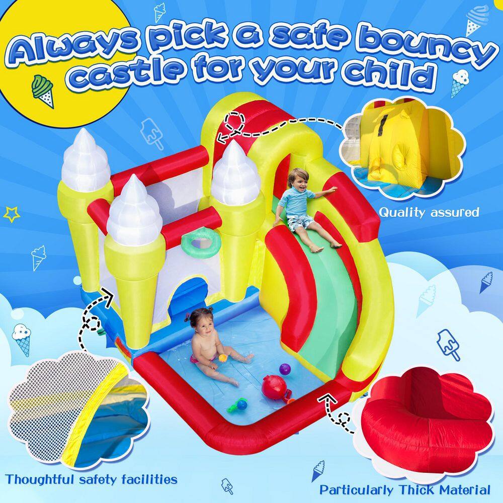 Nyeekoy 5-in-1 Inflatable Bouncy Castle Kids Bounce House with Slide Storage Bag and Repair Kit TH17G0899-GM