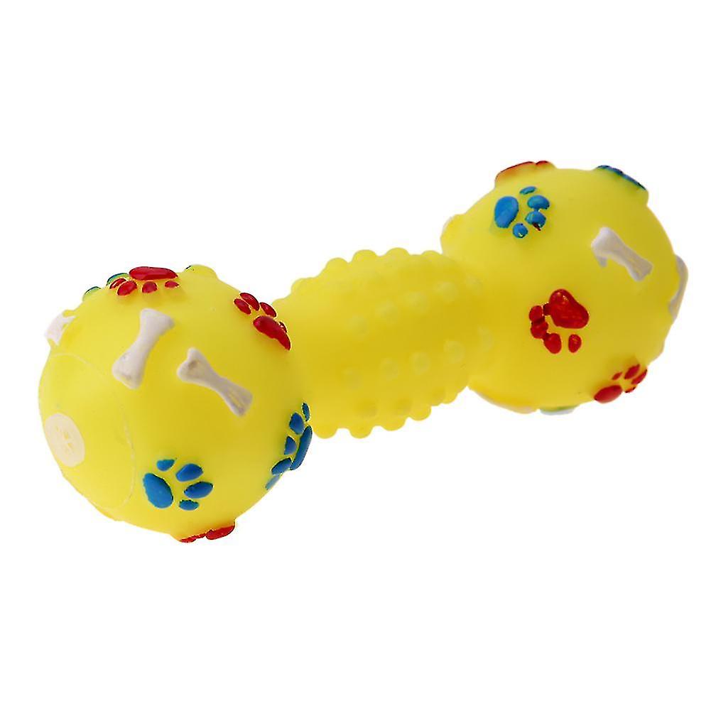 1pc Dotted Dumbbell Shaped Dog Toys Squeeze Squeaky Faux Bone Pet Dog Toys Interactive Game Pet Chewing Toy Pet Supplies