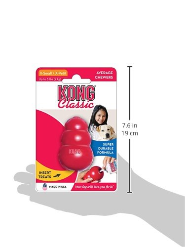 KONG Classic Non Toxic Rubber Dog Toy， Red， X-Small