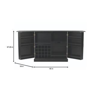 Home Decorators Collection Jamison Black Bar with Expandable Storage SK18215A