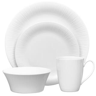 Noritake Conifere 4-Piece Casual white Porcelain Dinnerware Set (Service for 1) 1708-04G