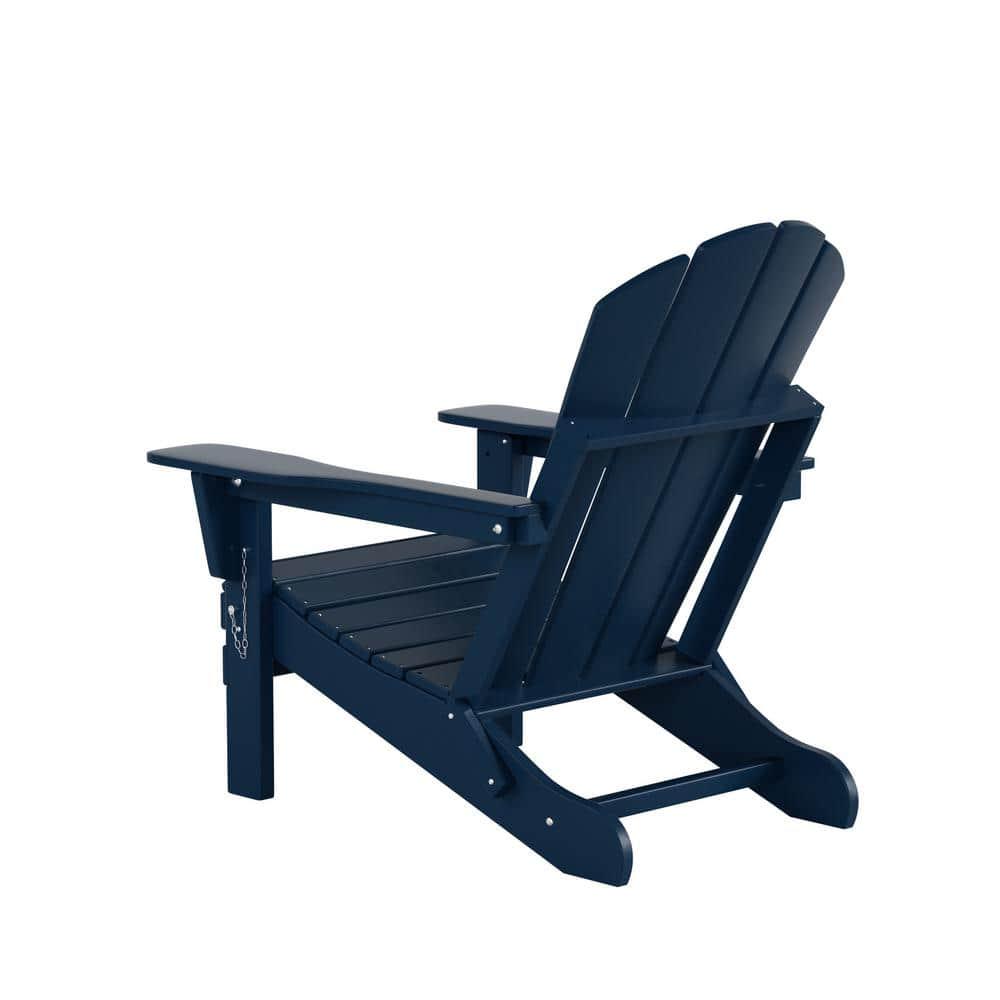 WESTIN OUTDOOR Addison Navy Blue Folding Plastic Outdoor Adirondack Chair