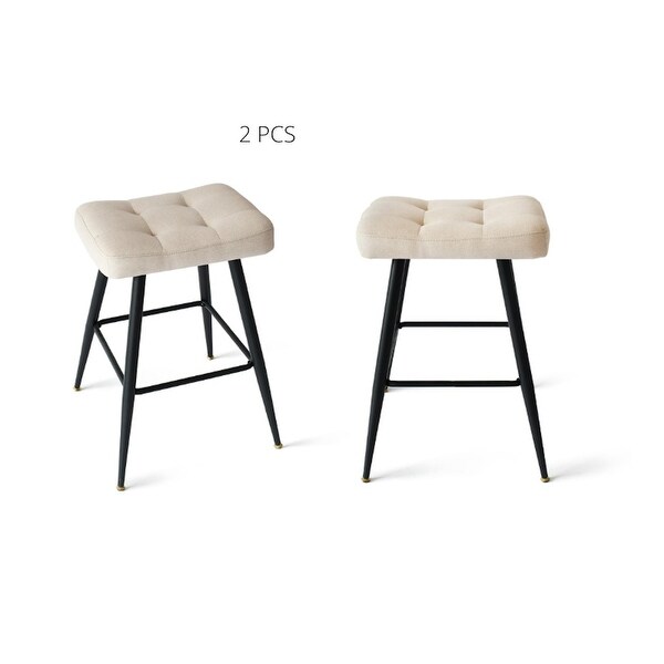 KOSSMAI Set of 2 Upholstered Fabric Counter Bar Stool