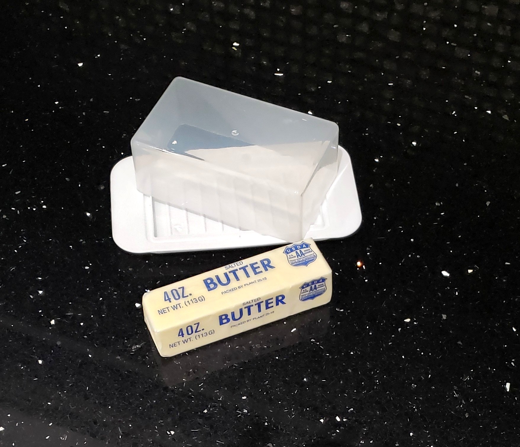 Dependable Industries Standard Butter Dish White Base Smoked Clear Top For the Smaller Bars