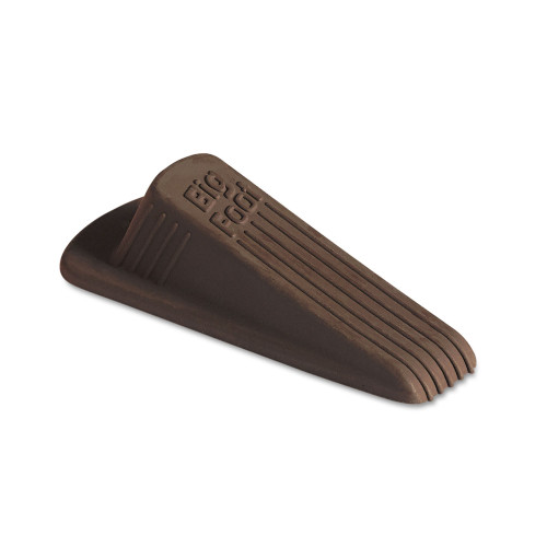 Master Caster Big Foot Doorstop， No Slip Rubber Wedge， 2.25w x 4.75d x 1.25h， Brown， 2/Pack (00971)