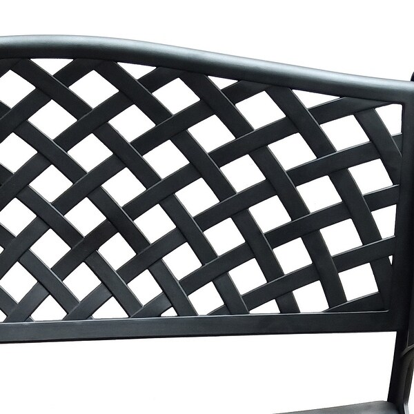 Outdoor Aluminum Modern Black Bronze Grey White Patio Bench Loveseat