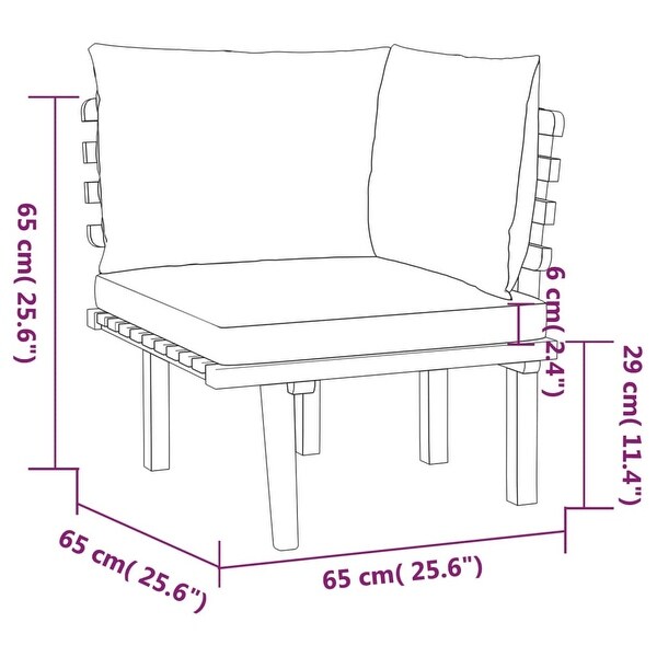 12 Piece Patio Lounge Set with Cushions Solid Acacia Wood