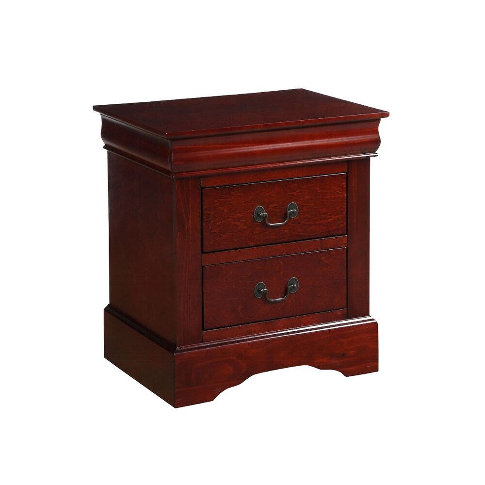 2 Drawers Nightstand in Cherry Finish