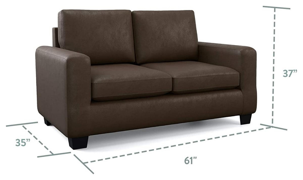 Contemporary Loveseat  Cushioned Seat and Back With Flared Arms   Transitional   Loveseats   by Declusia  Houzz