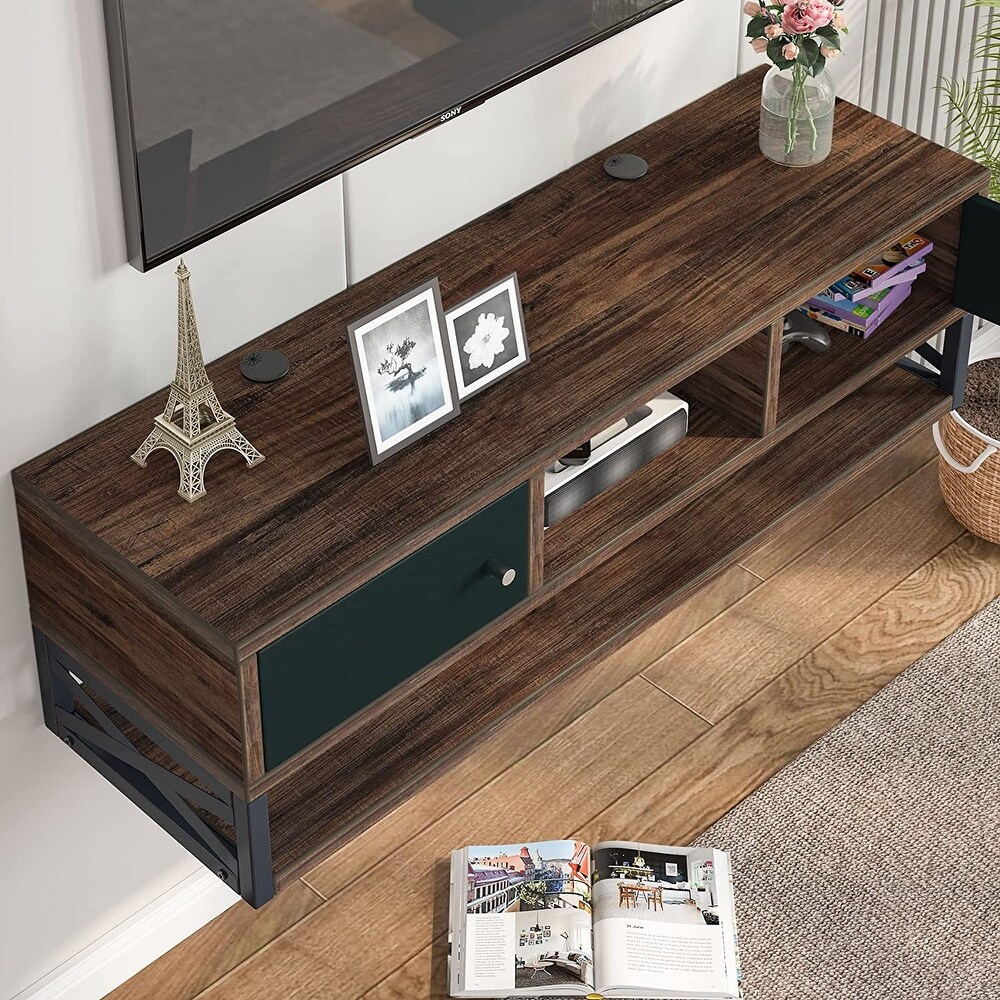 Floating TV Stand  3 Tier Wall Mounted Media Console TV Shelf Console