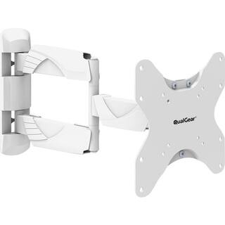 QualGear Premium Quality Contemporary Style Ultra Low-Profile Full-Motion Wall Mount for 23 in. - 42 in. TVs [UL Listed] QG-TM-005-WHT