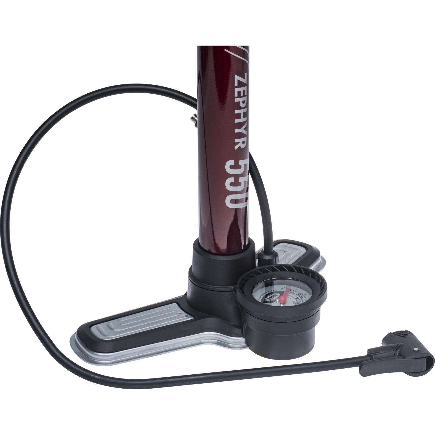 Bell Sports Zephyr 550 Steel Bicycle Floor Pump Maroon