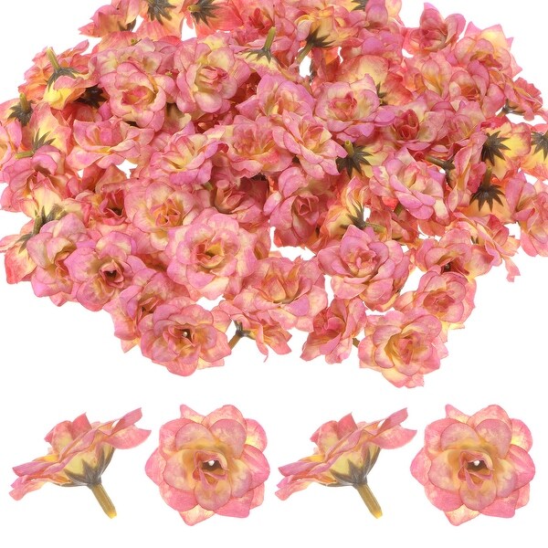 100Pack Artificial Roses Heads，Silk Fake Rose Head for Bouquet