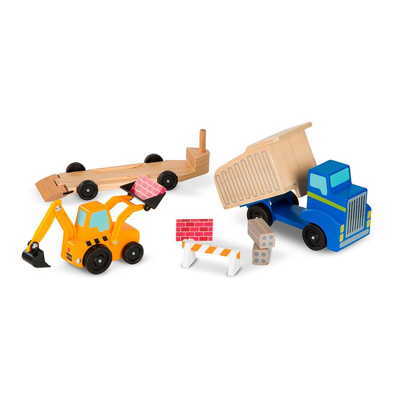 Melissa and Doug Dump Truck and Loader Wooden Play Set