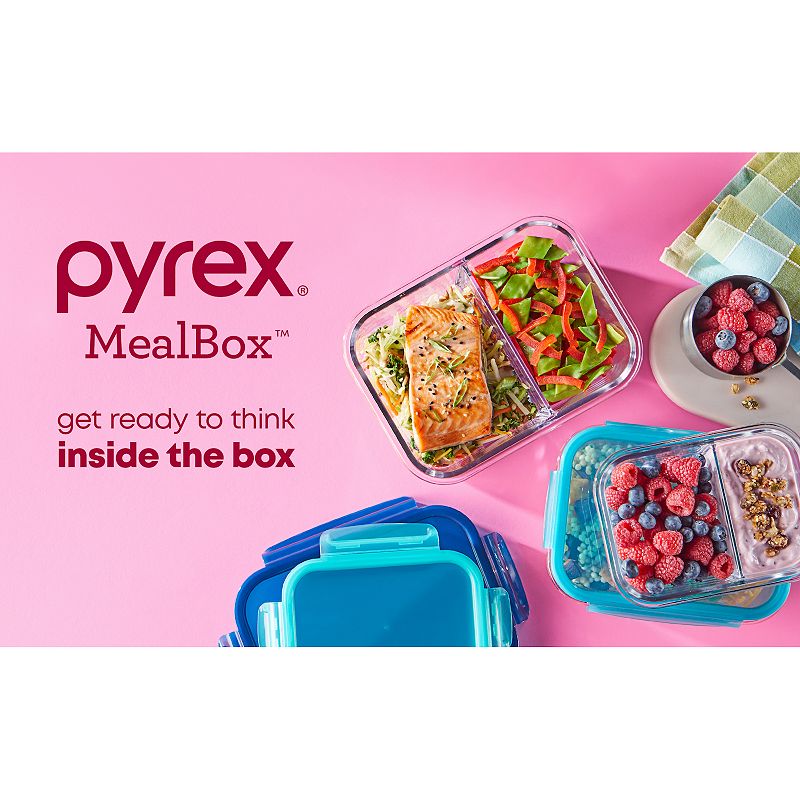 Pyrex MealBox 3.4-Cup Divided Glass Food Storage Container