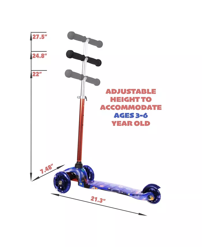 Rugged Racers Kids Scooter with Spaceship Print Design