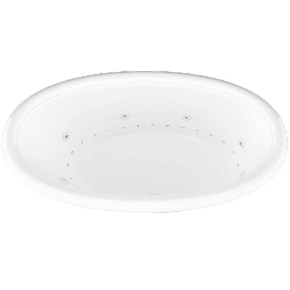 Universal Tubs Topaz 78 in. Oval Drop-in Whirlpool and Air Bath Tub in White HD4478PCDR