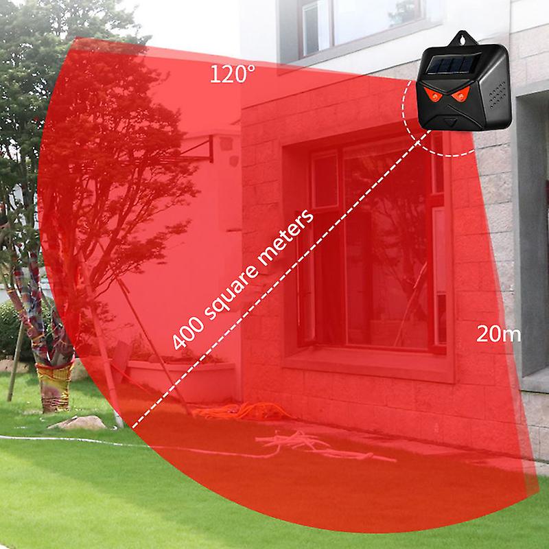 Solar Animal Repellent With Red Led Laser Strobe Light Deer Repellent Outdoor Waterproof Animal Deterrent Machine