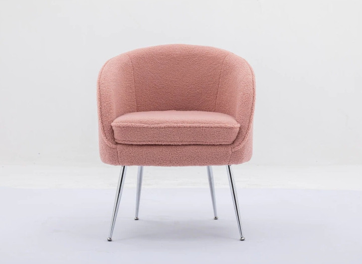 Teddy Fabric Accent Armchair With Electroplated Chrome Legs   Midcentury   Armchairs And Accent Chairs   by Miron Demid LLC  Houzz