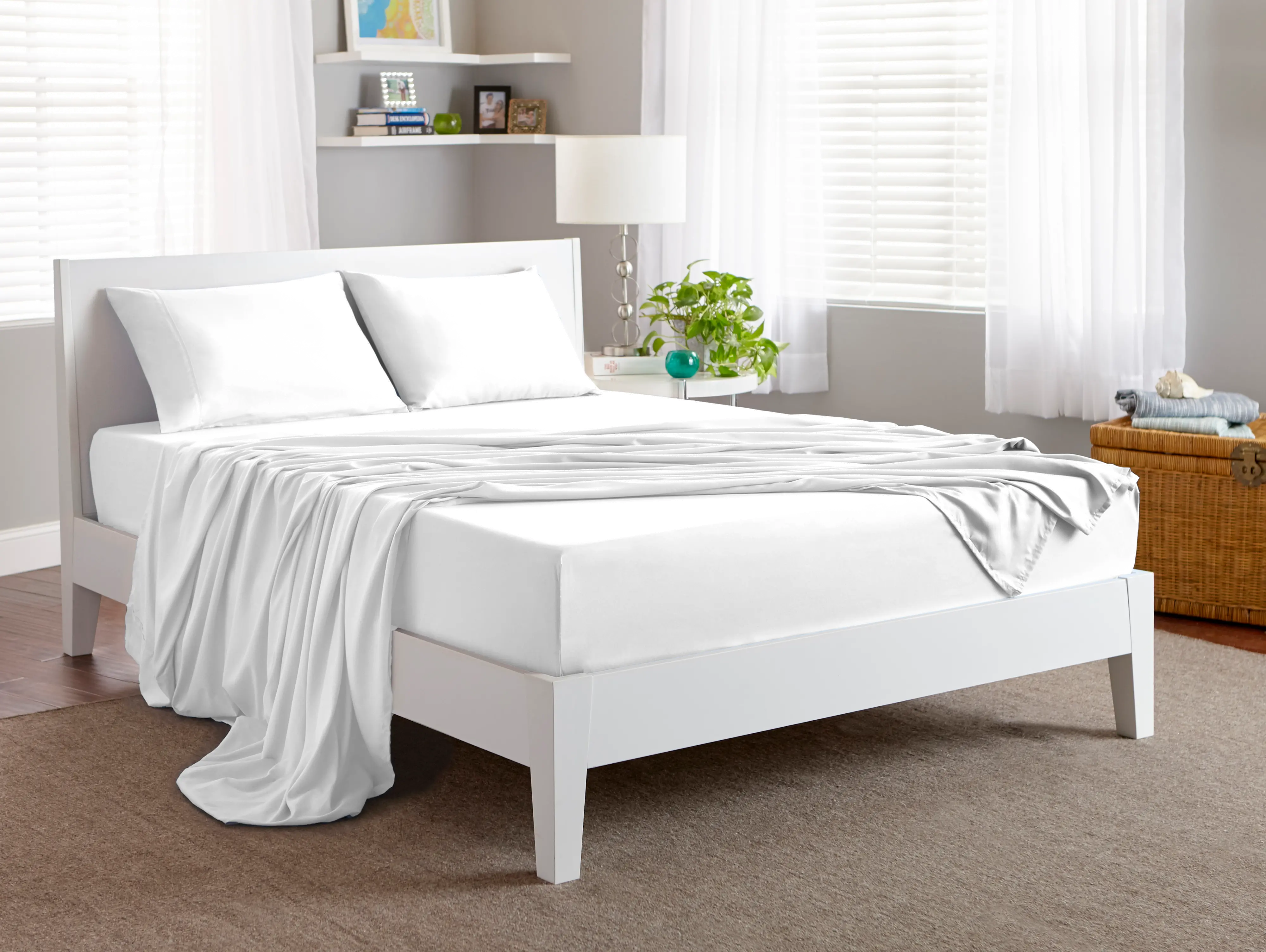 Bedgear White Microfiber Twin Bed Sheets