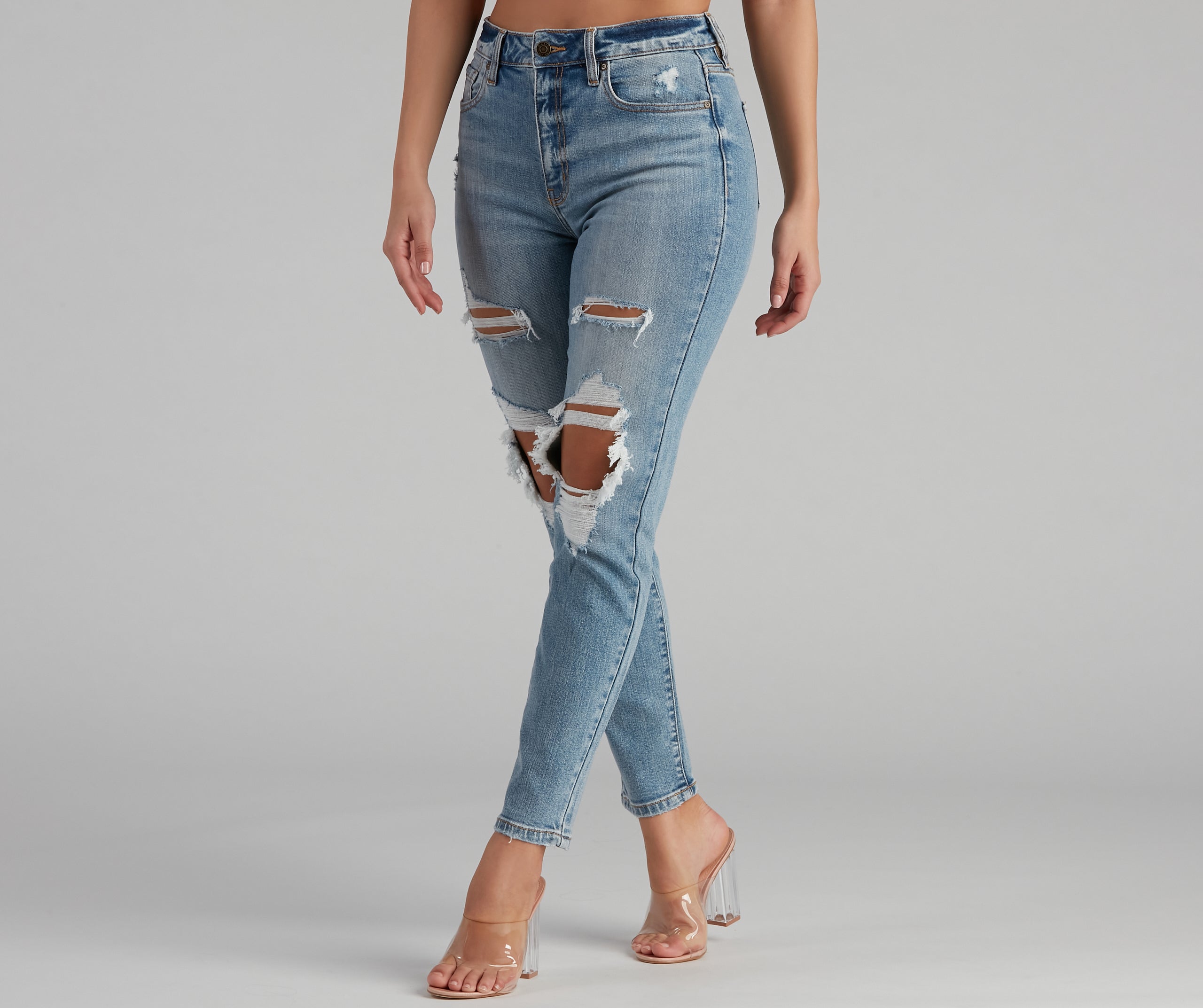 Tobi Super High Waist Mom Jeans