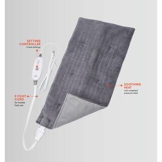 CALMING HEAT 13.78 in. W X 25.59 in. D Weighted Heating Pad in Gray CWT01106