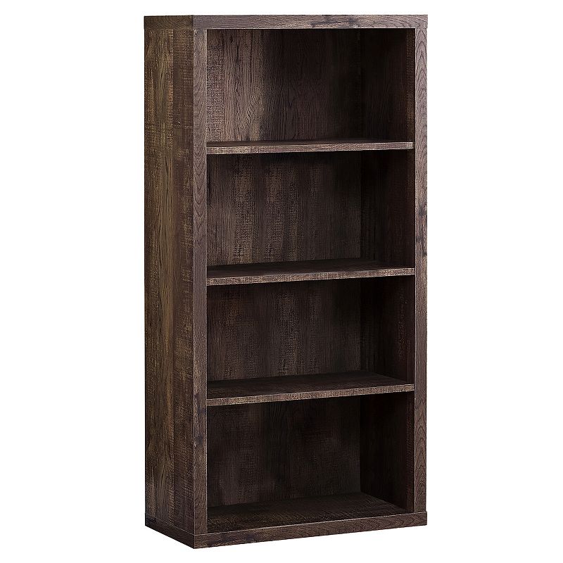 47.5 Brown Contemporary Rectangular Adjustable Shelves Bookcase