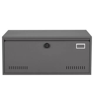 Modern Electronic Digital Lateral Dark Gray File Cabinet with Hanging Rod for letter XD39652945