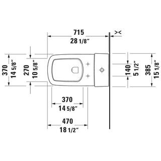 Duravit 1-Piece 1.28 GPF Single Flush Elongated Toilet in White Seat Not Included 2157010085