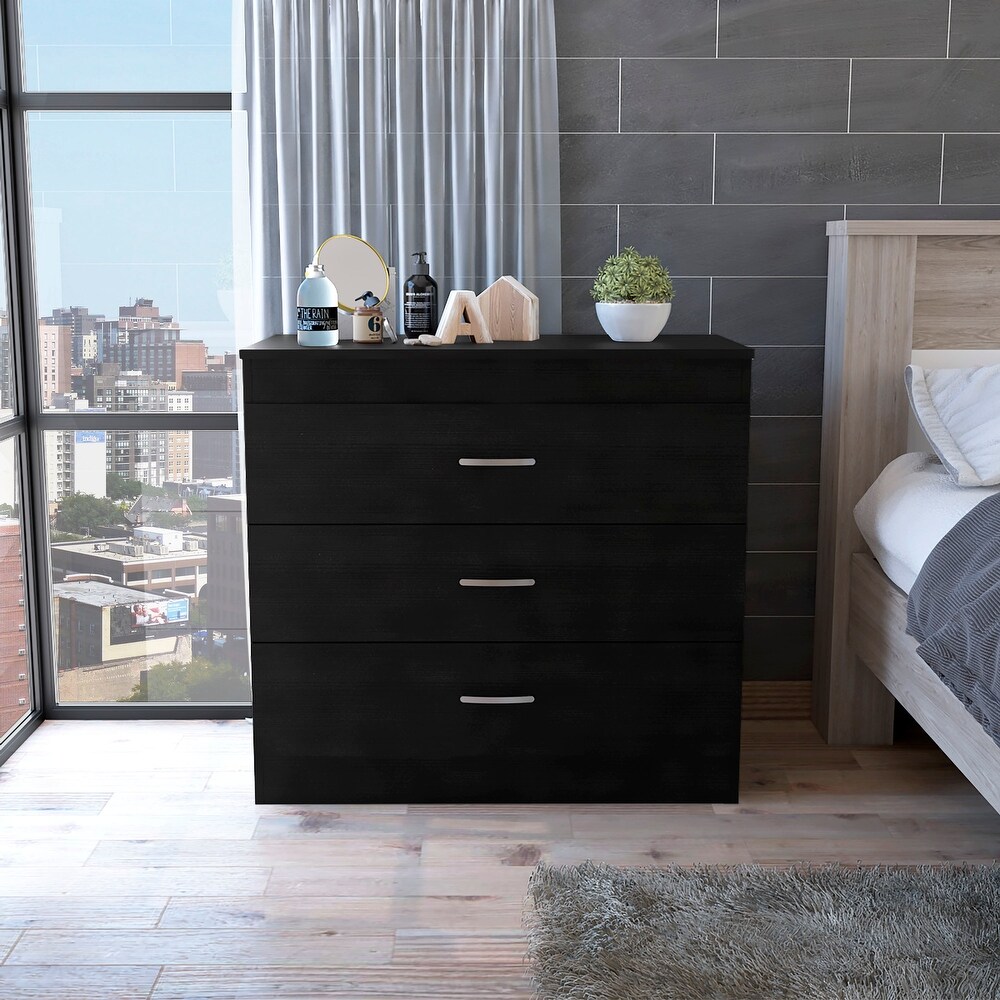 Minimalist Style 3 Drawer Rectangle Dresser  Modern Storage Organizer Dresser  Accent Chests of Drawers for Living Room Bedroom