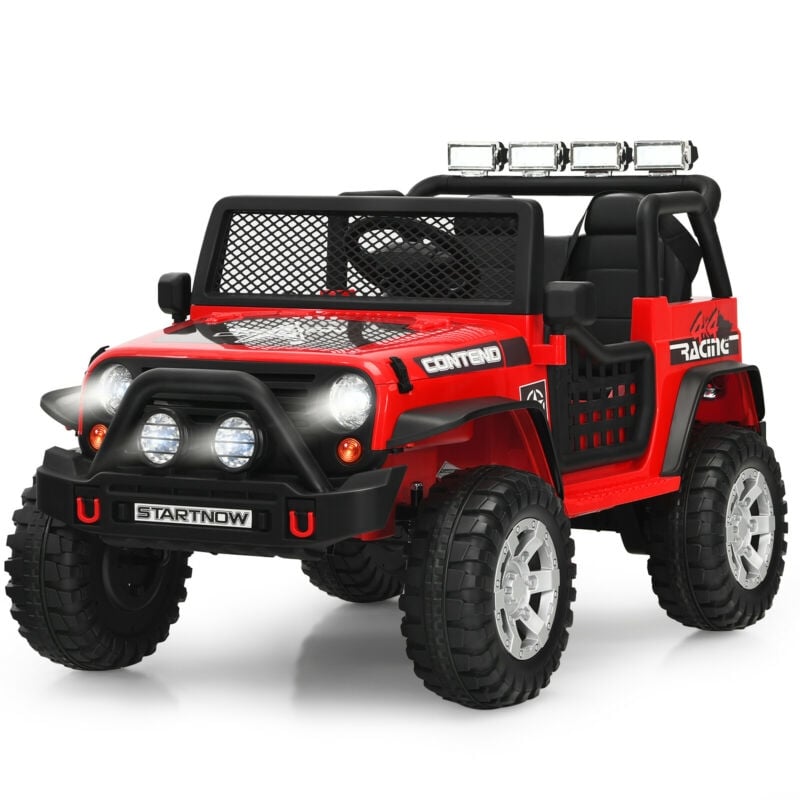 Kids Ride on Jeep Car 12V Battery Powered Electric Riding Toy Truck with Remote Control, Lights & Music