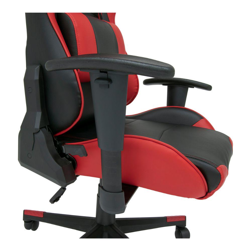 SD Height and Tilt Adjustable High Back Office Gaming Chair with Removable Lumbar and Headrest Pillow  Black and Racing Red PU