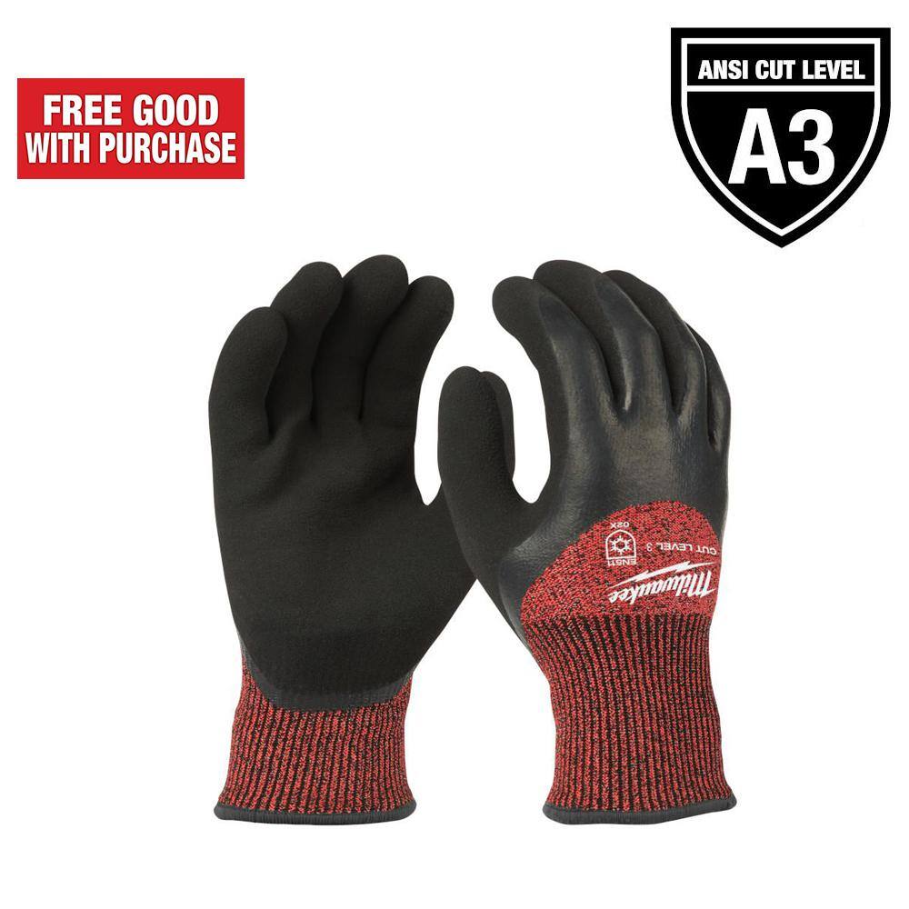 MW X-Large Red Latex Level 3 Cut Resistant Insulated Winter Dipped Work Gloves 48-22-8923