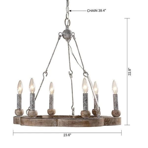 Distressed Wood 6-Light Weathered Kitchen Chandelier Shopping - The Best Deals on Chandeliers
