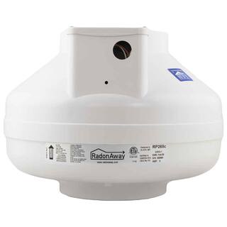 RadonAway RP265C 6 in. Inlet and Outlet Inline Radon Fan in White with 2.3 in. Maximum Operating Pressure 23033-1