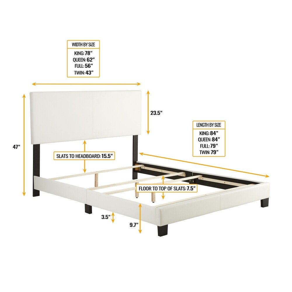 Boyd Sleep Florence Faux Leather Upholstered Bed Frame with Headboard