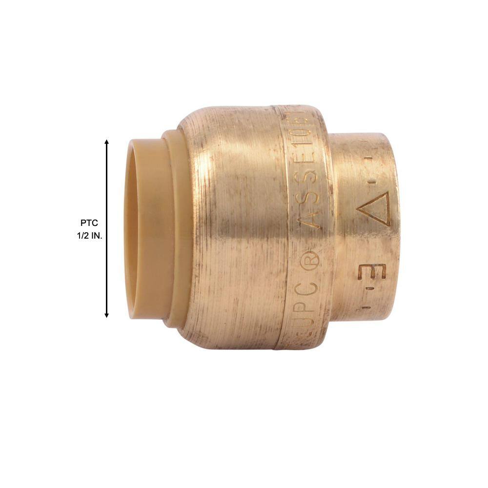 SharkBite 12 in. Push-to-Connect Brass End Stop Fitting Pro Pack (4-Pack) U514LFJ4