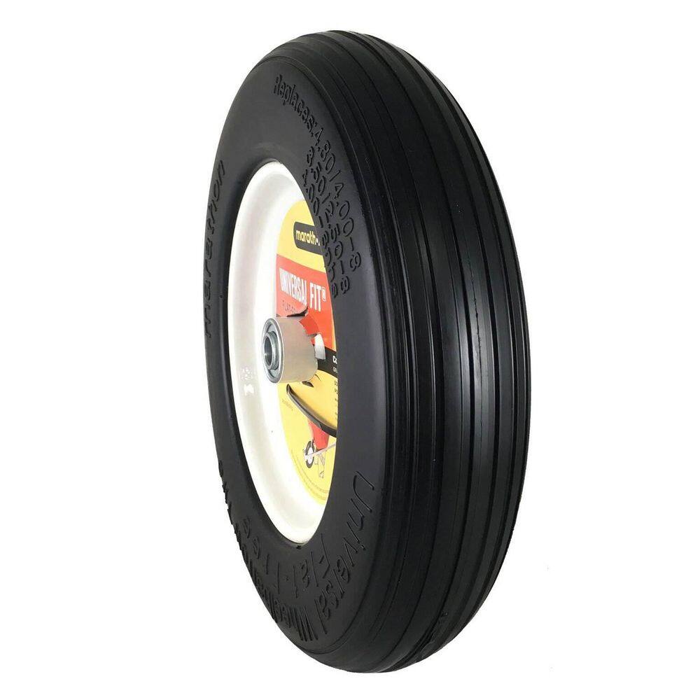 14.5 in. x 3.2 in. x 14.5 in. Universal Fit Wheelbarrow Flat Free Tire and Wheel Assembly MRTN-00265