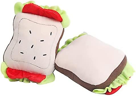 Yoitea Plush Dog Toy Squeaky Novelty Stuffed Training Bread Dumpling Shaped Funny Puppy Teething Toy Pet Chewing Toy Bite