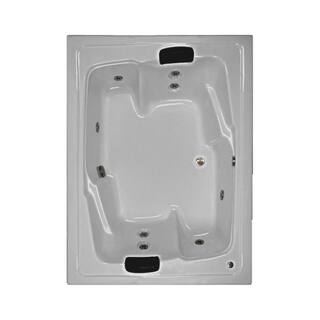 Comfortflo 72 in. Acrylic Reversible Drain Rectangular Alcove Whirlpool Bathtub in White W7254-A White