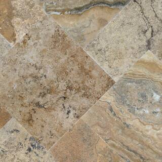 MSI Porcini Pattern Tumbled Travertine Paver Kits (360 Pieces480 sq. ft.Pallet) TPOR10KITS