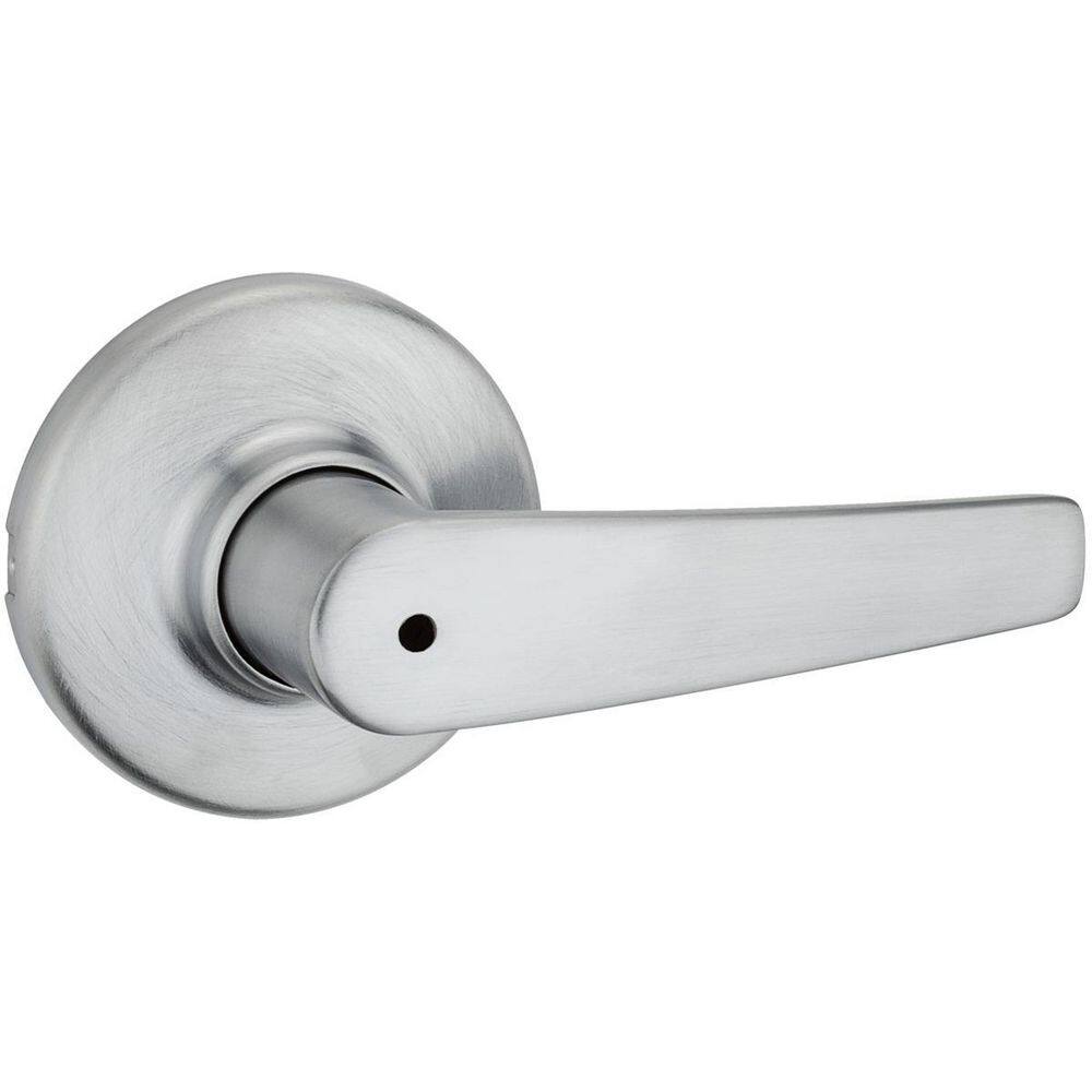 Kwikset Delta Satin Chrome Privacy BedBath Door Handle with Lock 300DL 26D 6AL R