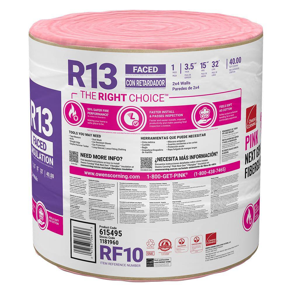 Owens Corning R-13 Kraft Faced Fiberglass Insulation Continuous Roll 15 in. x 32 ft. RF10