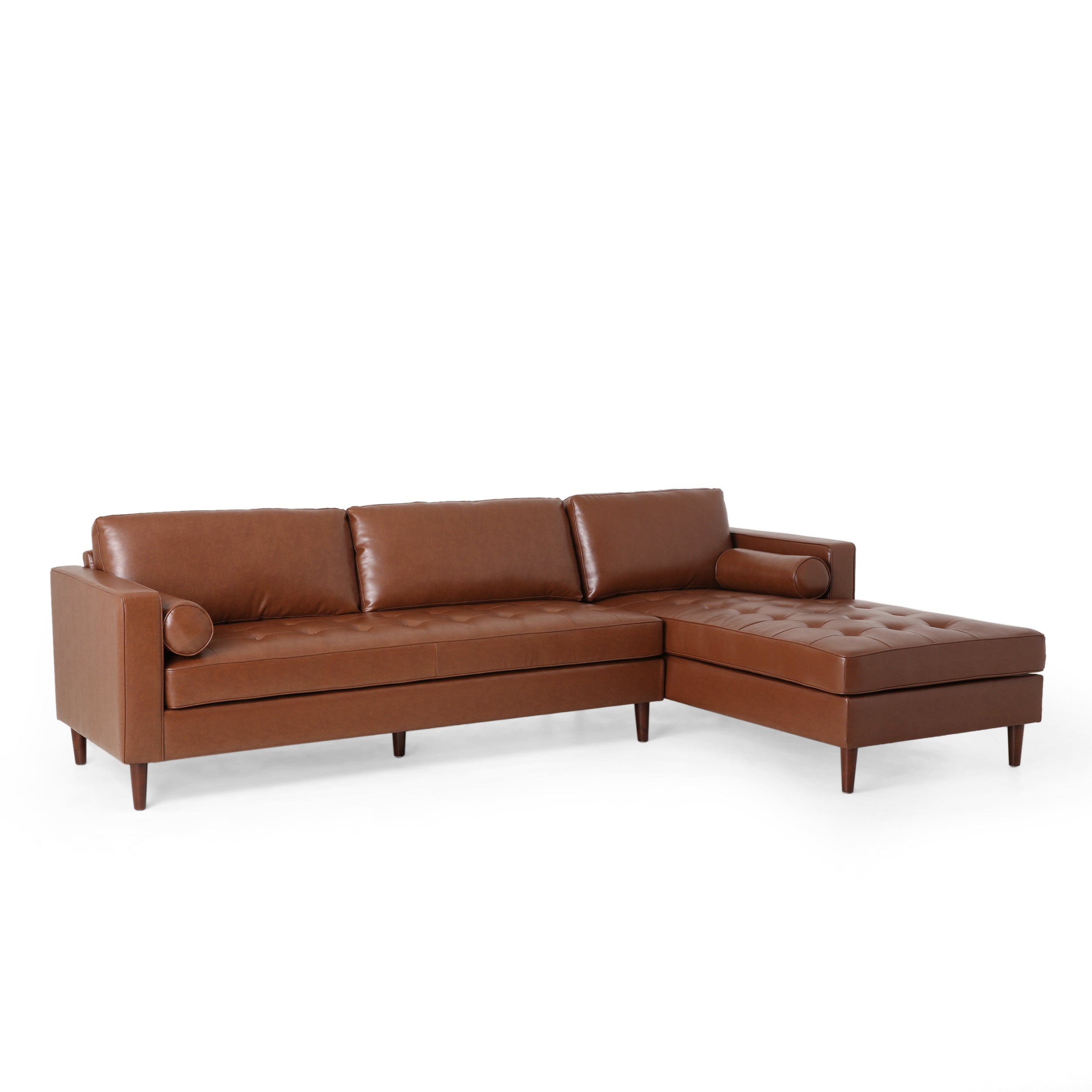 Lockbourne Contemporary Tufted Upholstered Chaise Sectional