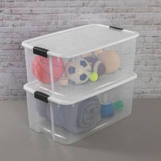 Sterilite 116-Qt. Stackable Latching Storage Box Containers Clear (4-Pack) 4 X 19909804