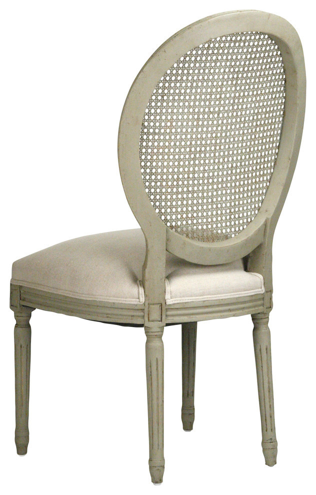 Medallion Side Chair With Cane Back  Olive Green   French Country   Dining Chairs   by Kathy Kuo Home  Houzz