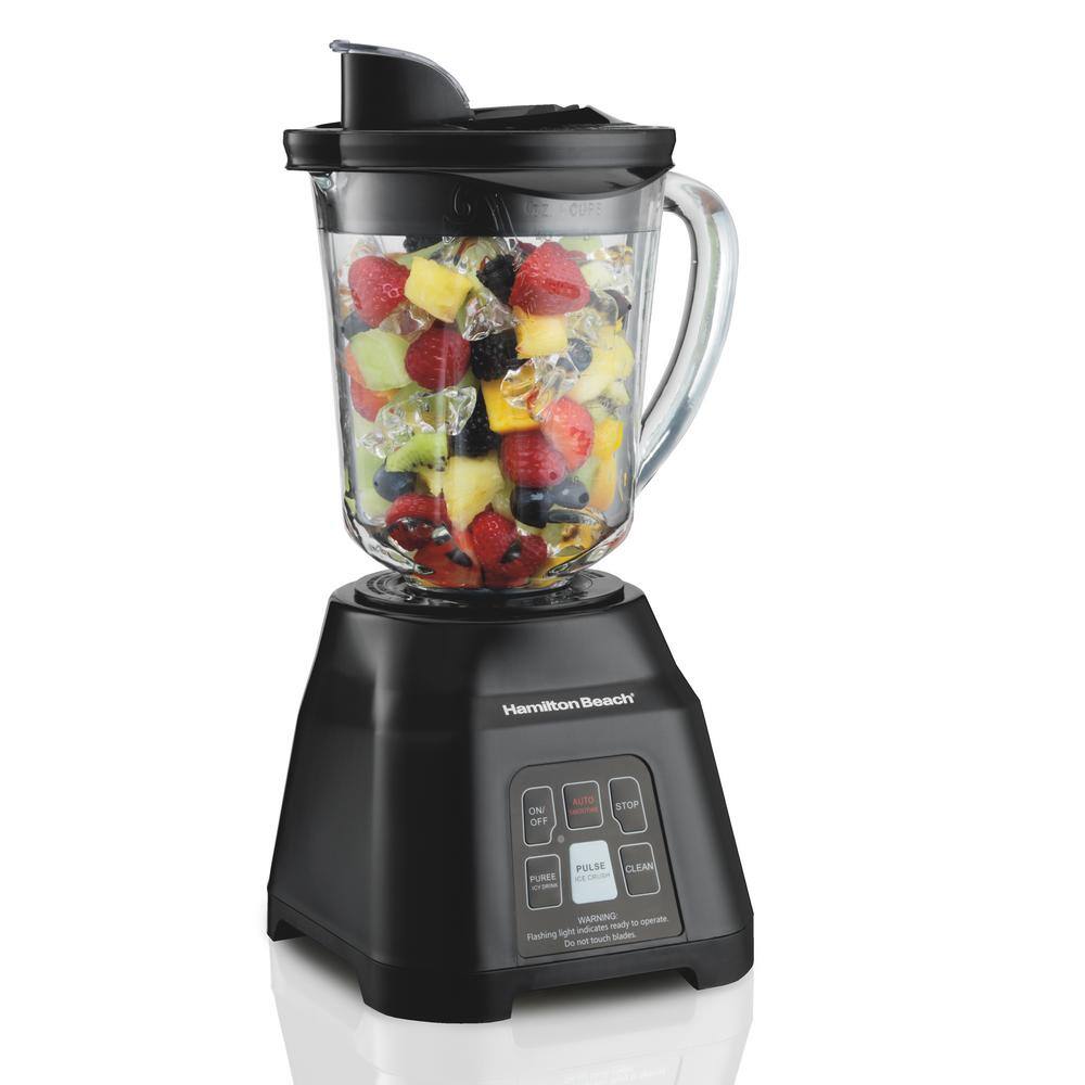 Hamilton Beach 40 oz. 2-Speed Black Glass Smoothie Smart Blender 56207